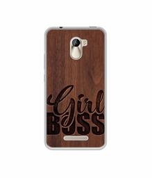 Amazon Brand - Solimo Designer Girl Boss On Wood UV Printed Soft Back Case Mobile Cover for Karbonn Aura Power 4G Plus