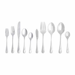 AmazonBasics – matbesticksset, modern finish, rostfritt stål, set med 45 delar, för 8 personer