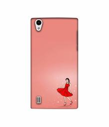 Amazon Brand - Solimo Designer Red Dress Lady 3D Printed Hard Back Case Mobile Cover for VIVO Y15