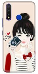 Amazon Brand - Solimo Designer Girl Smile Design 3D Printed Hard Back Case Mobile Cover for Vivo Y19 / Vivo U20