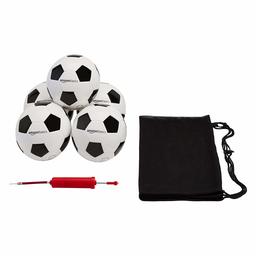 AmazonBasics TPU Soccer Ball, Size 5, Pack of 5