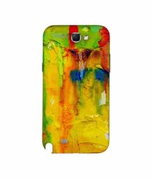 Amazon Brand - Solimo Designer Yellow and Green Paint 3D Printed Hard Back Case Mobile Cover for Samsung Galaxy Note 2 N7100