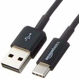 AmazonBasics USB Type-C to USB-A 2.0 Male Charger Cable, 6 Feet (1.8 Meters), Black