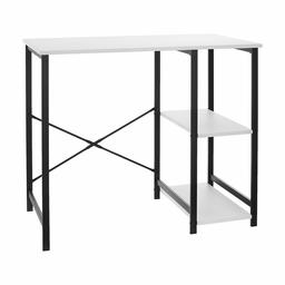 AmazonBasics Classic, Home Office Computer Desk With Shelves, White