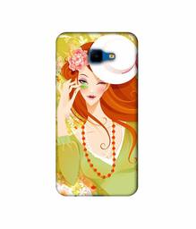 Amazon Brand - Solimo Designer Lady with Hat 3D Printed Hard Back Case Mobile Cover for Samsung Galaxy J4 Core