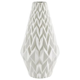 Amazon Brand – Rivet Modern Geometric Pattern Decorative Stoneware Vase, Large Centerpiece, 12.25