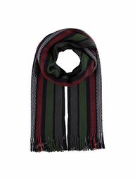 HIKARO Bufanda de rayas para hombre y mujer Bufanda de rayas perfecta para el otoño y el invierno – Elegante bufanda de rayas con flecos – 25 x 180 cm