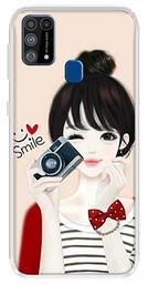 Amazon Brand - Solimo Designer Multicolor Girl Smile Design Printed Soft Back Case Mobile Cover for Samsung Galaxy M31