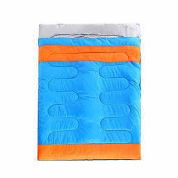 Poecent Saco de Dormir, Doble Saco de Dormir Ideal para acampadas en Familia, Ideal para niños, niñas, Adultos, Perfecto para Senderismo, mochileros y Camping, 1 Paquete