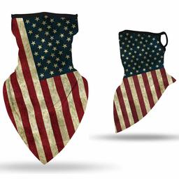 Ear Loops Balaclava, Hissox Womens Mens Comfort Bandana Face Scarf Bandana Mask Neck Gaiters Outdoors Summer Breathable Half Face Riding Dust Mask Sun Dust 1 Pcs American Flag 02