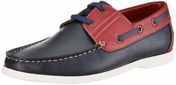 Amazon Brand - Symbol Men's Navy/Red PU Boat Shoes-10 UK (44 EU) (11 US) (AZ-SY-442)