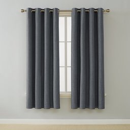 UMI. by Amazon - Cortinas opacas para quarto com revestimento de espuma 2 peças com ilhós 140 x 180 cm cinzento escuro