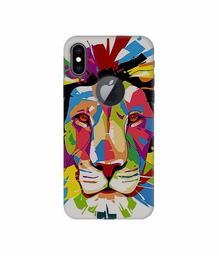 Amazon Brand - Solimo Designer Lion Multicolor Vector 3D Printed Hard Back Case Mobile Cover for Apple iPhone Xs Max (Logo Cut)