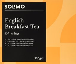 Marca Amazon - Solimo - Bolsitas de té English Breakfast - Pack de 6 ( 6 x 100 bolsitas)