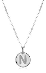 Sterling Silver Round Disc Initial 