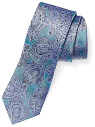 Buttoned Down 100% Silk Tie neckties, teal paisley, Regular