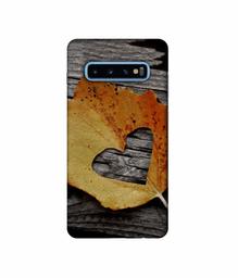 Amazon Brand - Solimo Designer Leaf with Heart Cut 3D Printed Hard Back Case Mobile Cover for Samsung Galaxy S10 Plus