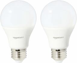 AmazonBasics 40 Watt Equivalent, Daylight, Dimmable, A19 LED Light Bulb | 2-Pack (Renewed)