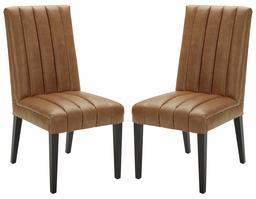 Amazon Brand – Stone & Beam Channel-Back Leather Dining Chairs, 40