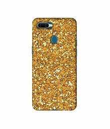 Amazon Brand - Solimo Designer Golden Sparkle 3D Printed Hard Back Case Mobile Cover for Oppo A7