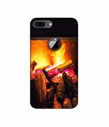 Amazon Brand - Solimo Designer Born Fire 3D Printed Hard Back Case Mobile Cover for Apple iPhone 8 Plus (with Logo Cut)