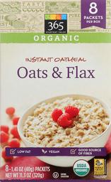 365 Everyday Value, Organic Instant Oatmeal, Oats & Flax, 8 ct