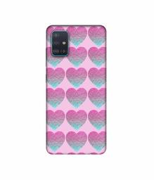 Amazon Brand - Solimo Designer Sparkle Heart Texture 3D Printed Hard Back Case Mobile Cover for Samsung Galaxy A51