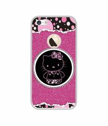 Amazon Brand - Solimo Designer Kitty with Glitter UV Printed Soft Back Case Mobile Cover for Apple iPhone 5 / 5S