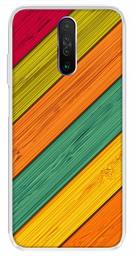 Amazon Brand - Solimo Designer Multicolor Slant Wooden Pattern Printed Soft Back Case Mobile Cover for Poco X2 / Xiaomi Redmi K30