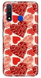 Amazon Brand - Solimo Designer Heart Clip Art Red Pattern Design 3D Printed Hard Back Case Mobile Cover for Vivo Y19 / Vivo U20