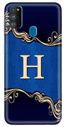 Amazon Brand - Solimo Designer Blue Pattern Alphabet-H 3D Printed Hard Back Case Mobile Cover for Samsung Galaxy M21 / M30s