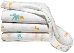 Pinzon Baby By aden + anais Muslin Swaddle Blanket 4 Pack, Wild Thing