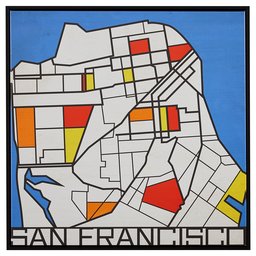 Amazon Brand – Rivet Pop Art Print of San Francisco in Primary Colors Modern Wall Art, 26