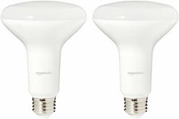 AmazonBasics 65 Watt Equivalent, Soft White, Dimmable, BR30 LED Light Bulb | 2-Pack (Renewed)