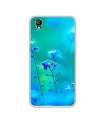 Amazon Brand - Solimo Designer Blue Flower UV Printed Soft Back Case Mobile Cover for Oppo A37