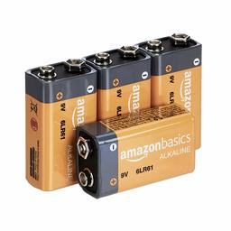 AmazonBasics Everyday Alkaline Batteries 9V 4 Pack (Appearance May Vary)