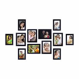 Amazon Brand - Solimo Collage Photo Frames, Set of 12,Wall Hanging (6 pcs - 4x6 inch, 6 pcs - 5x7 inch), Black