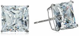 14K Gold 5cttw Swarovski Zirconia Square Stud Earrings