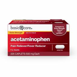 Amazon Basic Care Extra Strength Pain Relief, Acetaminophen Caplets, 500 mg, 225 Count