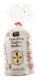 365 Everyday Value, Whole Wheat English Muffins, 14 oz, 6 ct