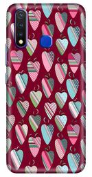 Amazon Brand - Solimo Designer Heart Art Vectors Red Pattern Design 3D Printed Hard Back Case Mobile Cover for Vivo Y19 / Vivo U20