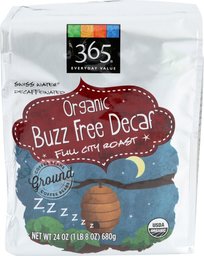 365 Everyday Value, Organic Buzz Free Decaf Full City Roast Ground Coffee, 24 oz