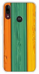 Amazon Brand - Solimo Designer Multicolor Vertical Wooden Pattern Printed Soft Back Case Mobile Cover for Motorola Moto E6s / Motorola Moto E6 Plus