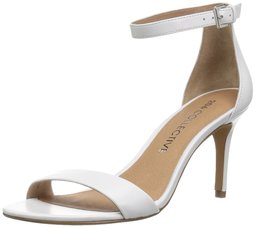 Amazon Brand - 206 Collective Women's Anamarie Stiletto Heel Dress Sandal-High Heeled, white leather, 6 B US