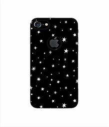 Amazon Brand - Solimo Designer Sperking Stars 3D Printed Hard Back Case Mobile Cover for Apple iPhone 7 (with Logo Cut)