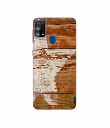 Amazon Brand - Solimo Designer Star Impression On Wood 3D Printed Hard Back Case Mobile Cover for Samsung Galaxy M31