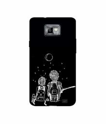 Amazon Brand - Solimo Designer Couples Sitting at Dark 3D Printed Hard Back Case Mobile Cover for Samsung Galaxy S2