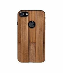 Amazon Brand - Solimo Designer Wooden Art UV Printed Soft Back Case Mobile Cover for Apple iPhone 7 (Logo Cut)