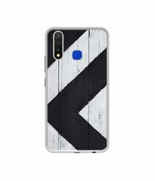 Amazon Brand - Solimo Designer Black Paint Texture on Wood UV Printed Soft Back Case Mobile Cover for Vivo U20