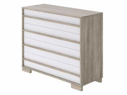 Amazon Brand - Movian Havel Chest of 4 Drawers, 40 x 100 x 82cm, Light Brown Oak-Effect/White